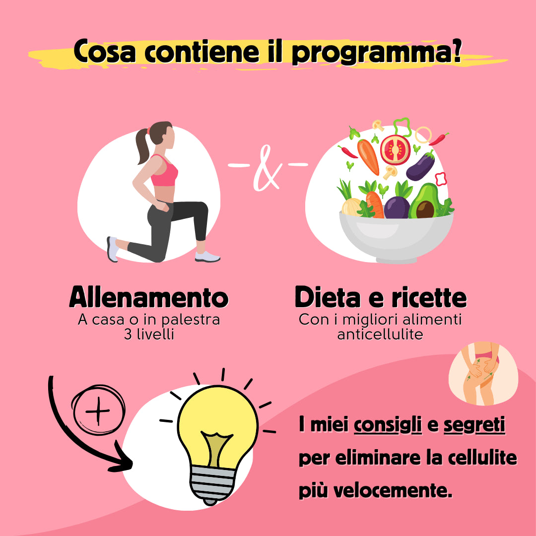 programma anticellulite allenamento a casa o palestra + dieta per eliminare la cellulite